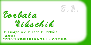 borbala mikschik business card