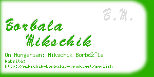 borbala mikschik business card